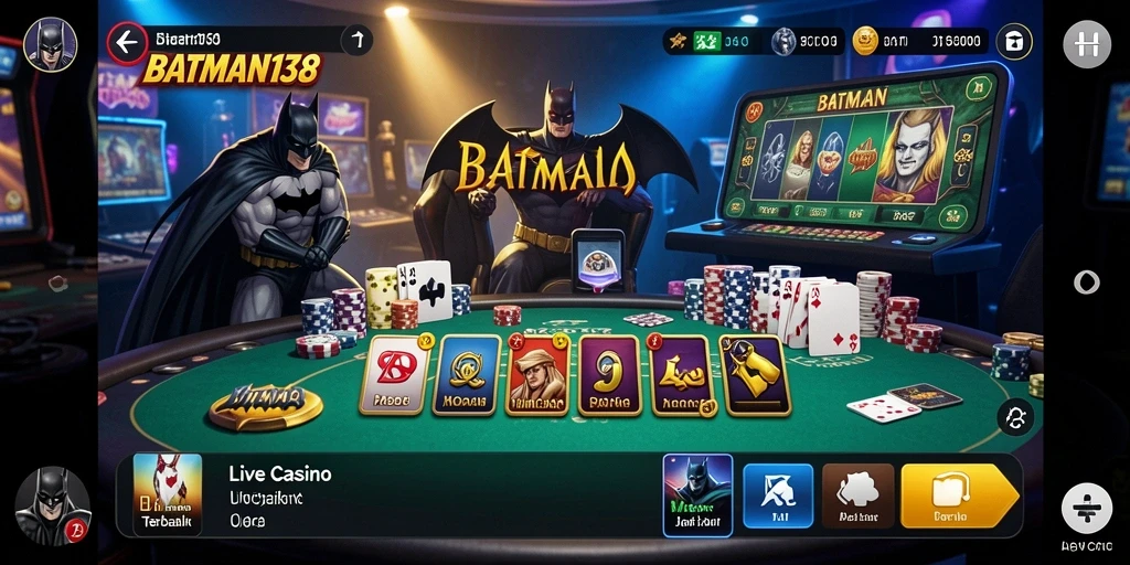 Tampilan gameplay Live Casino di BATMAN138 dengan dealer langsung.