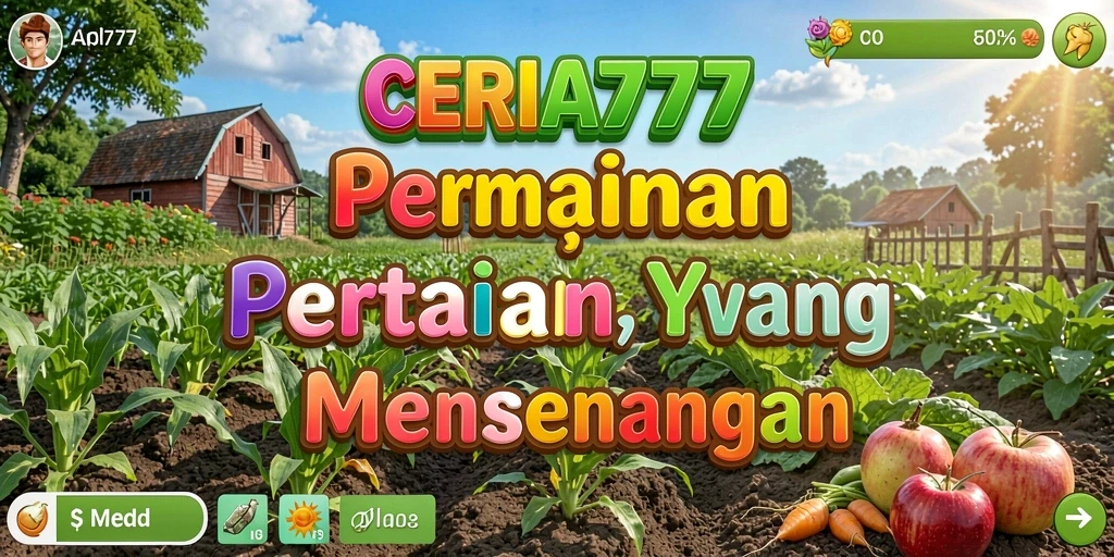 Screenshot utama CERIA777 menunjukkan aktivitas bertani yang menyenangkan dan interaktif.