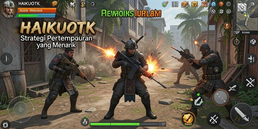 Screenshot gameplay HAIKUOTK menampilkan pertempuran strategi yang mendebarkan.