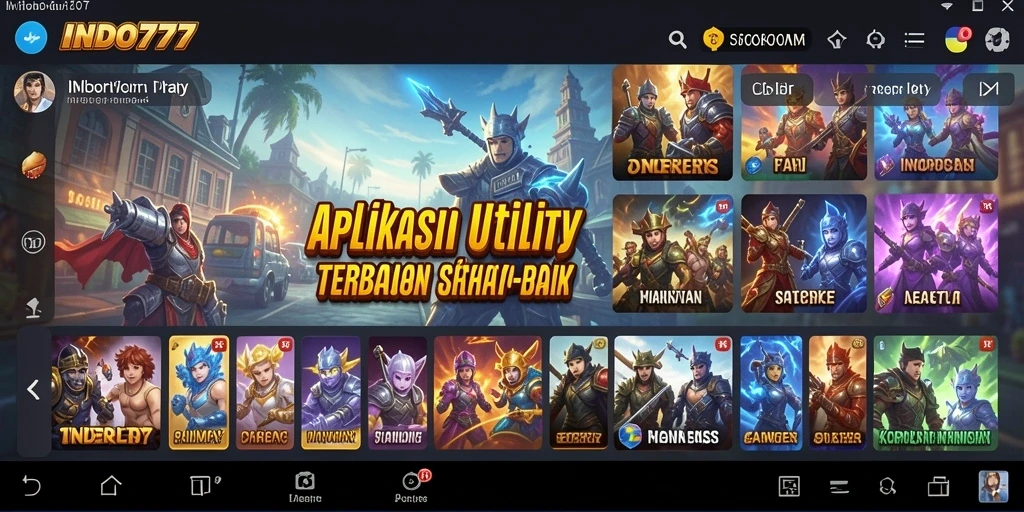 Tampilan layar utama INDO777 dengan fitur dan fungsi Utility yang mengesankan.