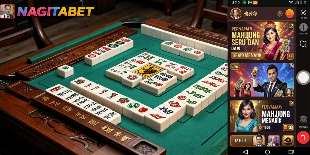 Tampilan gameplay Mahjong yang menarik dan berwarna-warni.