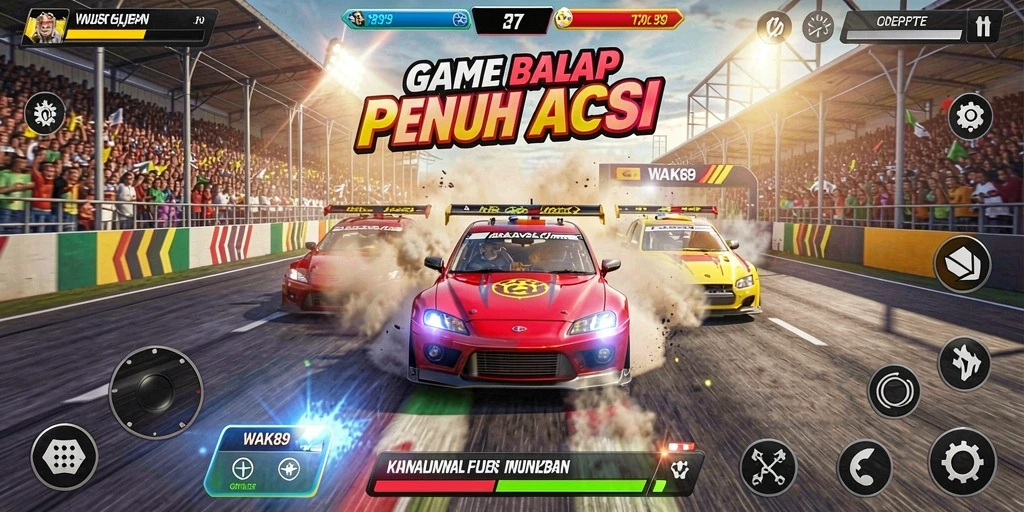 Gameplay balap seru dan menegangkan di WAK89.